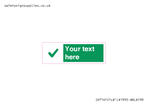 Custom green background, green tick sign